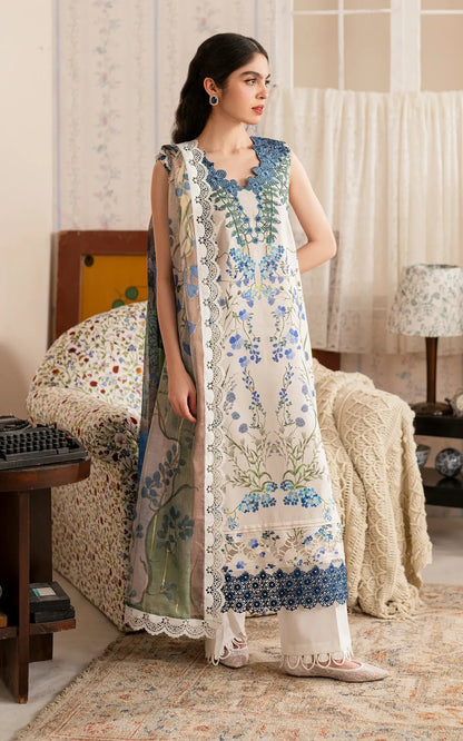 Asifa and Nabeel | Meraki Vintage 25 | Shabnam (MVL25-13) XL Off White Lawn