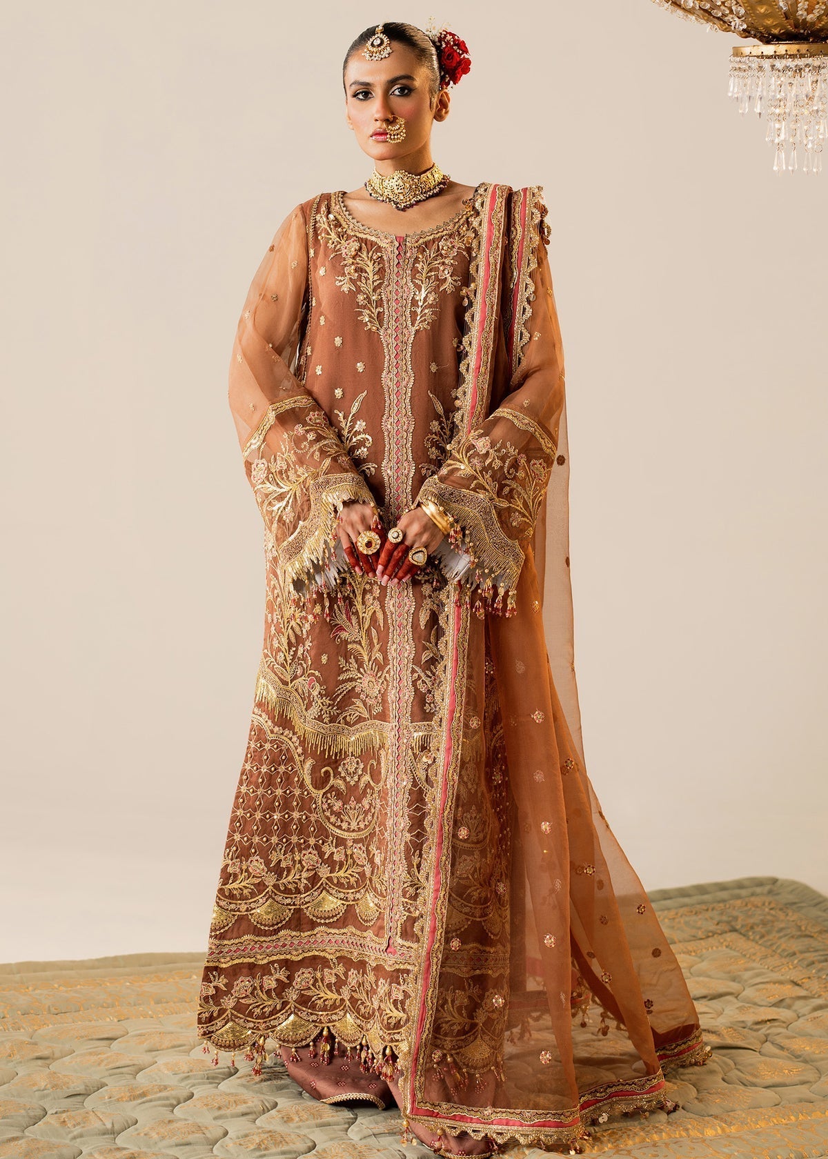 Shurooq | Zara Edit 24 | Naulakha XS Brown Organza