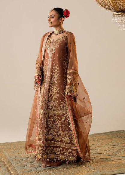 Shurooq | Zara Edit 24 | Naulakha Custom Size Brown Organza