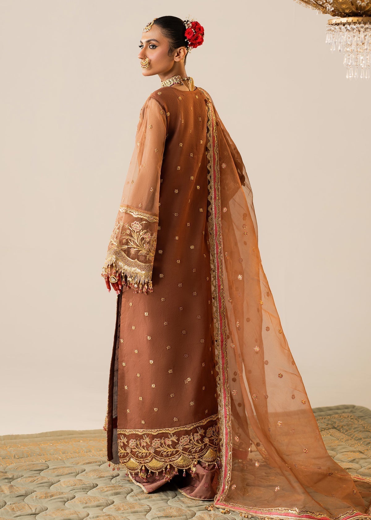 Shurooq | Zara Edit 24 | Naulakha S Brown Organza