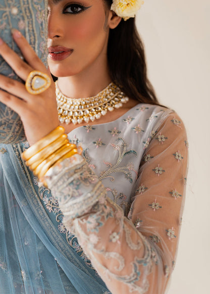 Shurooq | Zara Edit 24 | Haya Custom Size Ice Blue Net