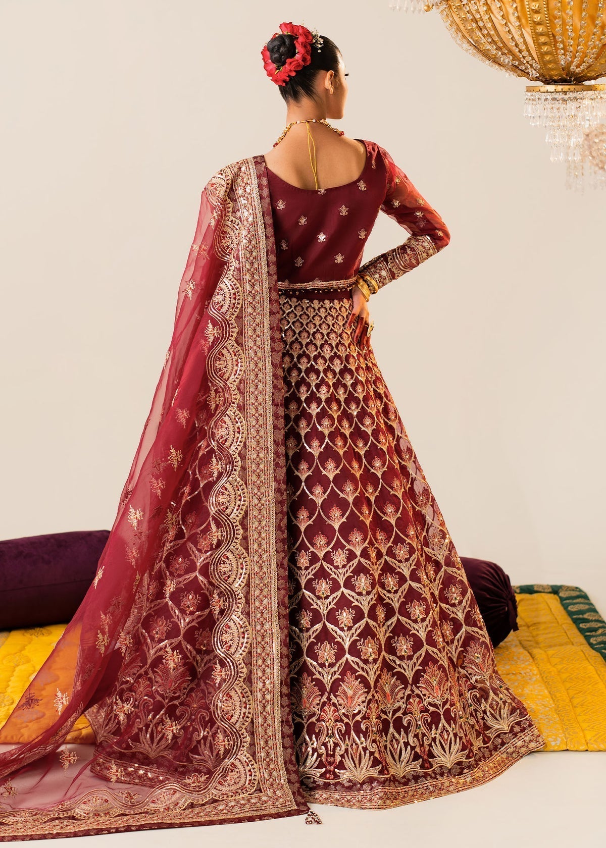 Shurooq | Zara Edit 24 | Raani S Deep Red Organza