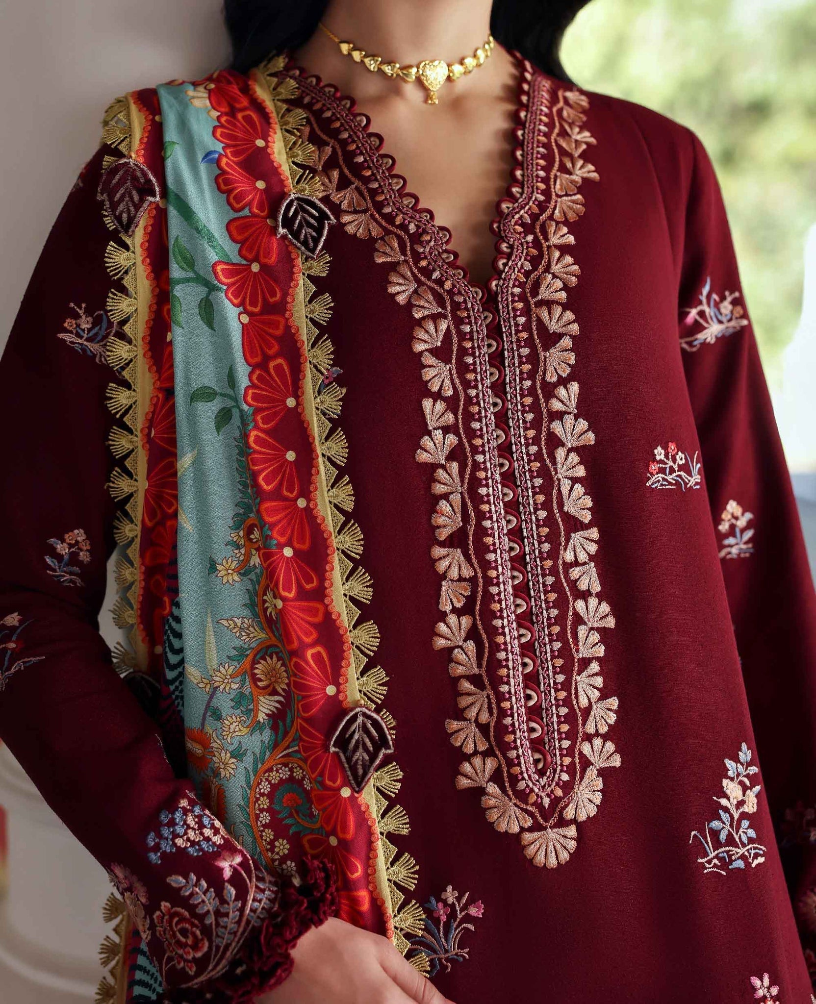 Republic Womenswear | Amaris Luxury Shawl 25 | Sienna by Republic Womenswear - Designer Dress  - Type : Ladies Clothes - Available at Saira Sultan - 100% Original 