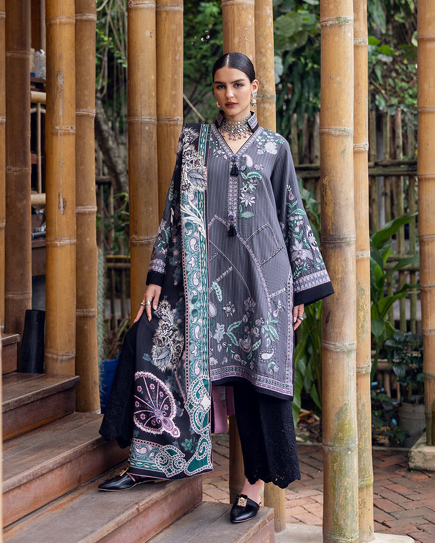 Mushq | Hemline Karandi | Silver Mist by Mushq - Designer Dress - Type : Ladies Clothes - Available at Saira Sultan - 100% Original 