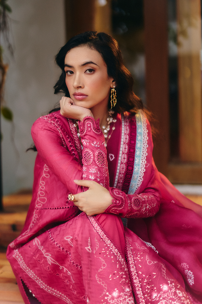 Suffuse | Casual Pret Fall 24 | RUVINA XL Coral Pink Cotton Jacquard