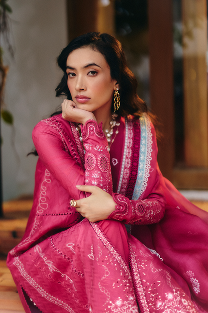 Suffuse | Casual Pret Fall 24 | RUVINA XL Coral Pink Cotton Jacquard