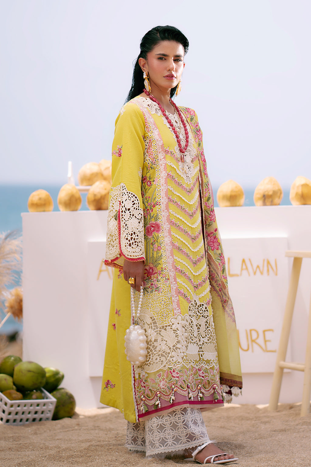 AJR Couture | Dastan Luxury Lawn 25 | Sunset XL Yellow Lawn