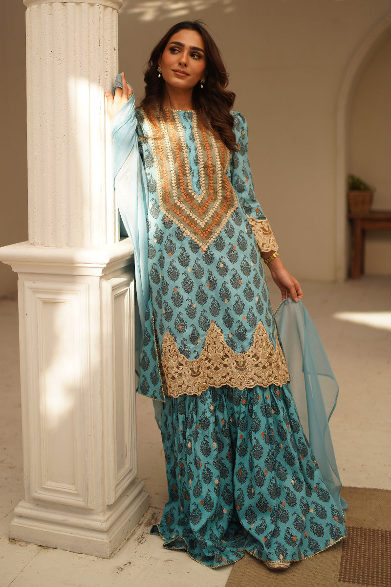 Ego | Diva Premium | ZEENAT 3 PIECE XS Sky Blue Cotton