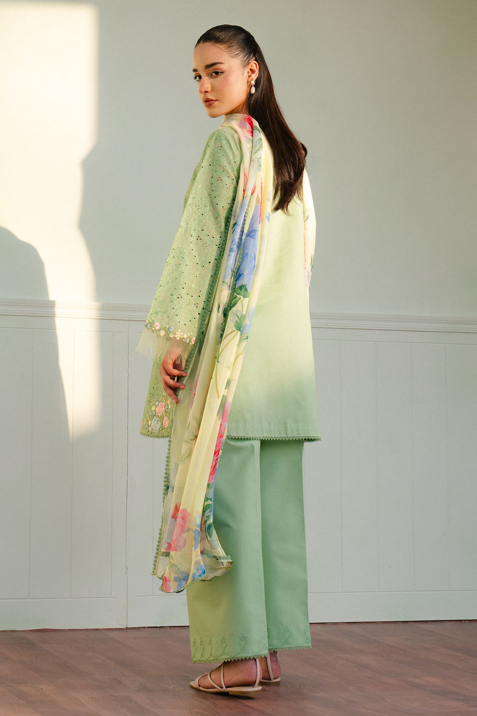 Zara Shahjahan | Coco Lawn 25 | TINA-3B S Mint Green Lawn