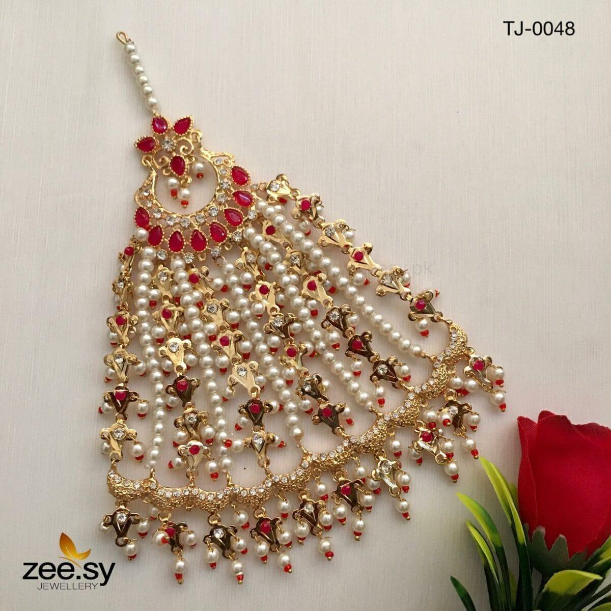 Peacock Jhumar-0048 Red