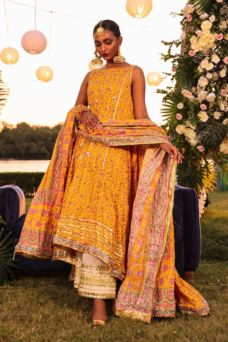The Pink Tree Company | Wedding Wear | SAFFRON GARDEN - Pakistani Designer Dress - by The Pink Tree Company | Type: Formal - 100% Original at Saira Sultan