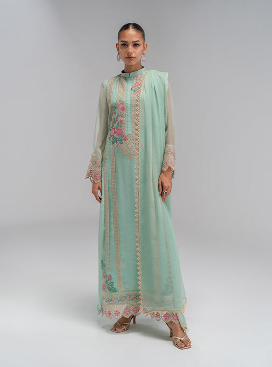 Zainab Chottani | Eid Pret 25 | Fleur XS Mint Green Chiffon