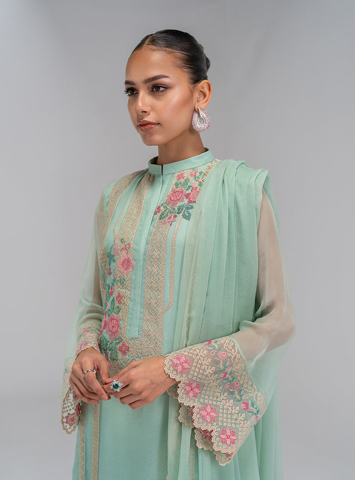 Zainab Chottani | Eid Pret 25 | Fleur M Mint Green Chiffon