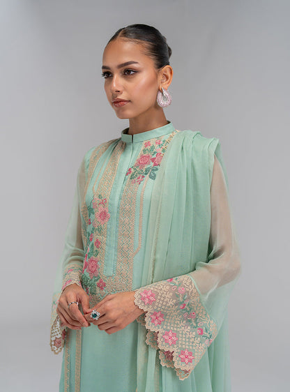 Zainab Chottani | Eid Pret 25 | Fleur M Mint Green Chiffon