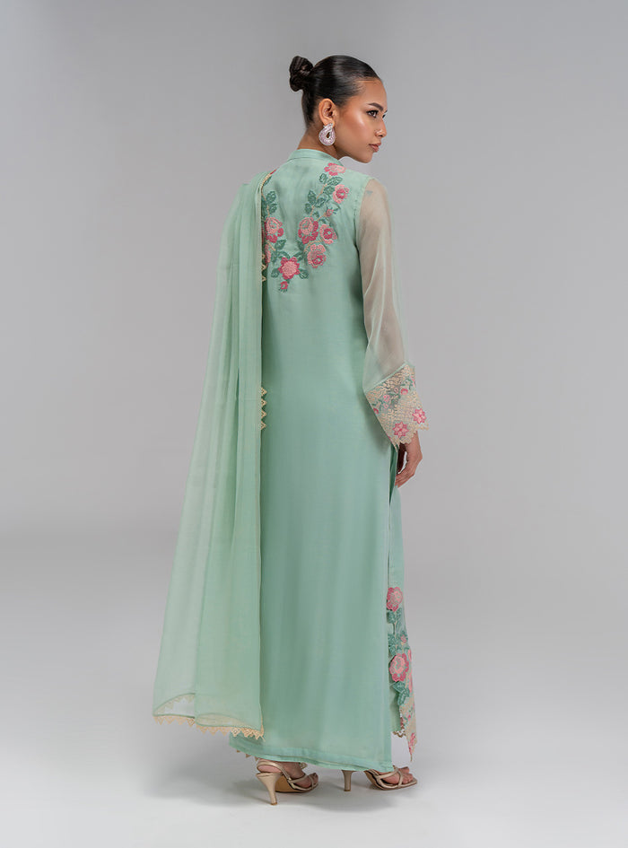 Zainab Chottani | Eid Pret 25 | Fleur XS Mint Green Silk