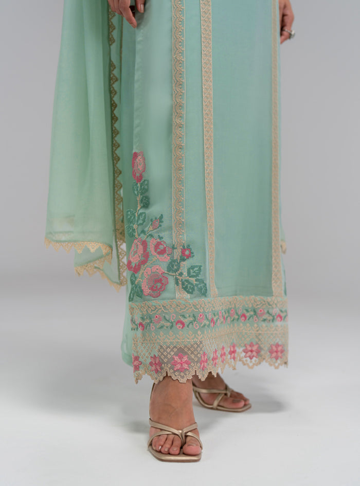 Zainab Chottani | Eid Pret 25 | Fleur S Mint Green Silk