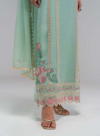 Zainab Chottani | Eid Pret 25 | Fleur S Mint Green Silk