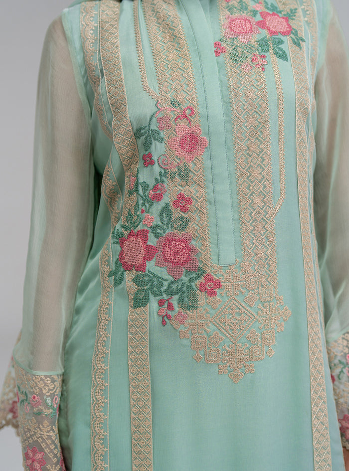 Zainab Chottani | Eid Pret 25 | Fleur S Mint Green Chiffon