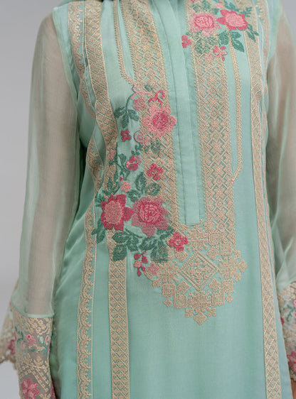 Zainab Chottani | Eid Pret 25 | Fleur S Mint Green Chiffon