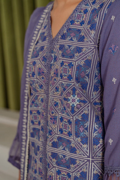 Taana Baana | Manzil Winter | B3400A M Light Lavender Karandi