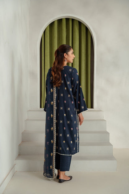 Taana Baana | Manzil Winter | M3404B S Navy Blue Karandi
