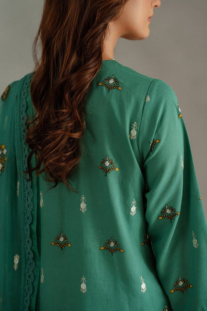 Taana Baana | Manzil Winter | M3406B L Green Blue Karandi