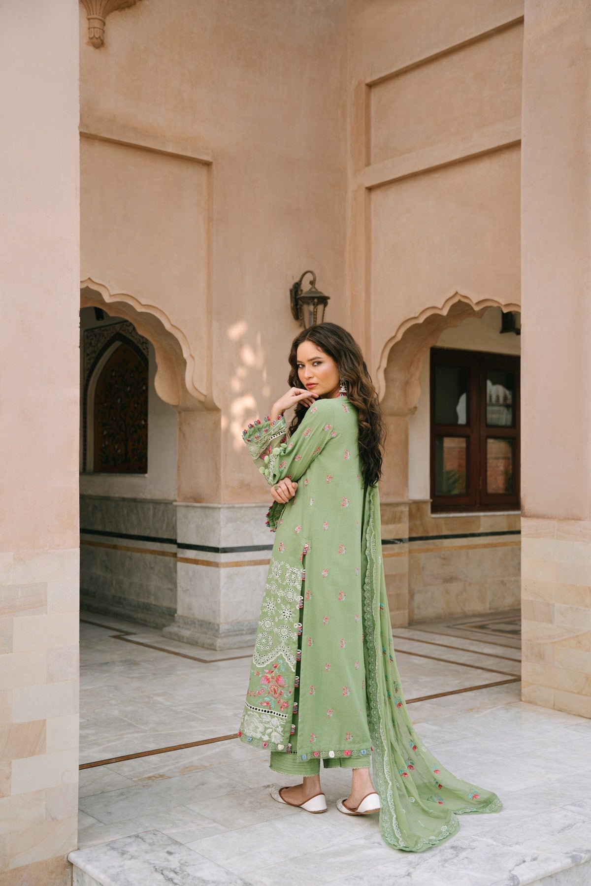 Taana Baana | Manzil Winter | B3399 S Mint Green Karandi