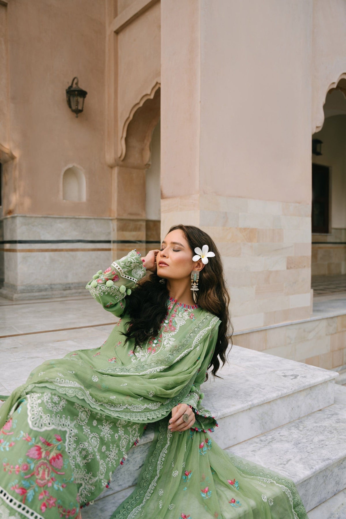 Taana Baana | Manzil Winter | B3399 L Mint Green Karandi