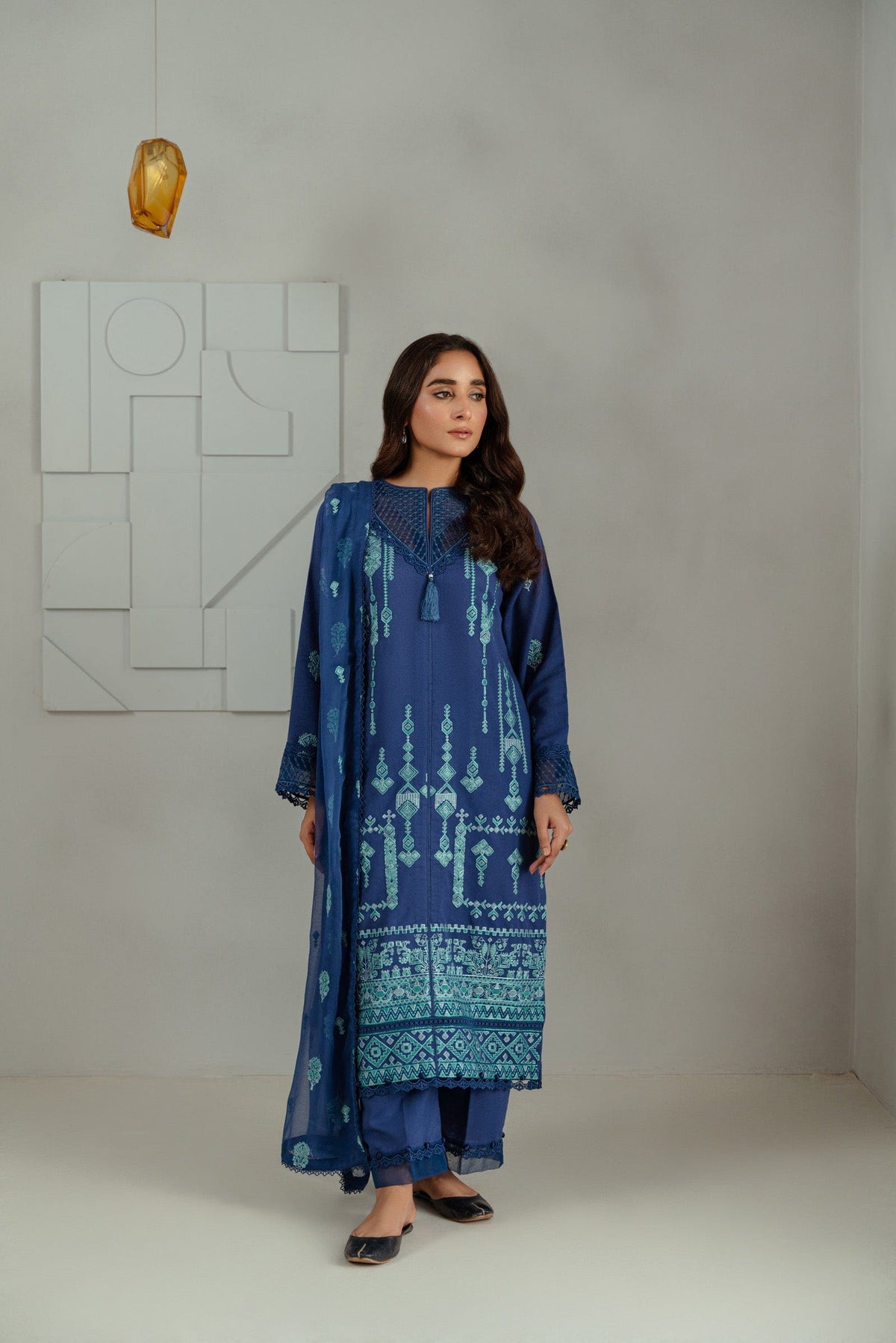 Taana Baana | Manzil Winter | S3391A XS Navy Karandi