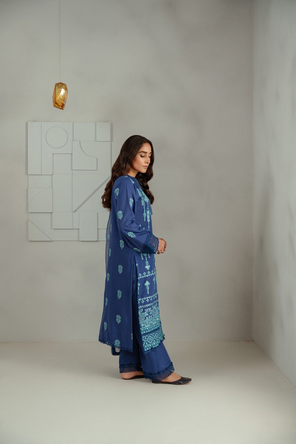 Taana Baana | Manzil Winter | S3391A XL Navy Karandi