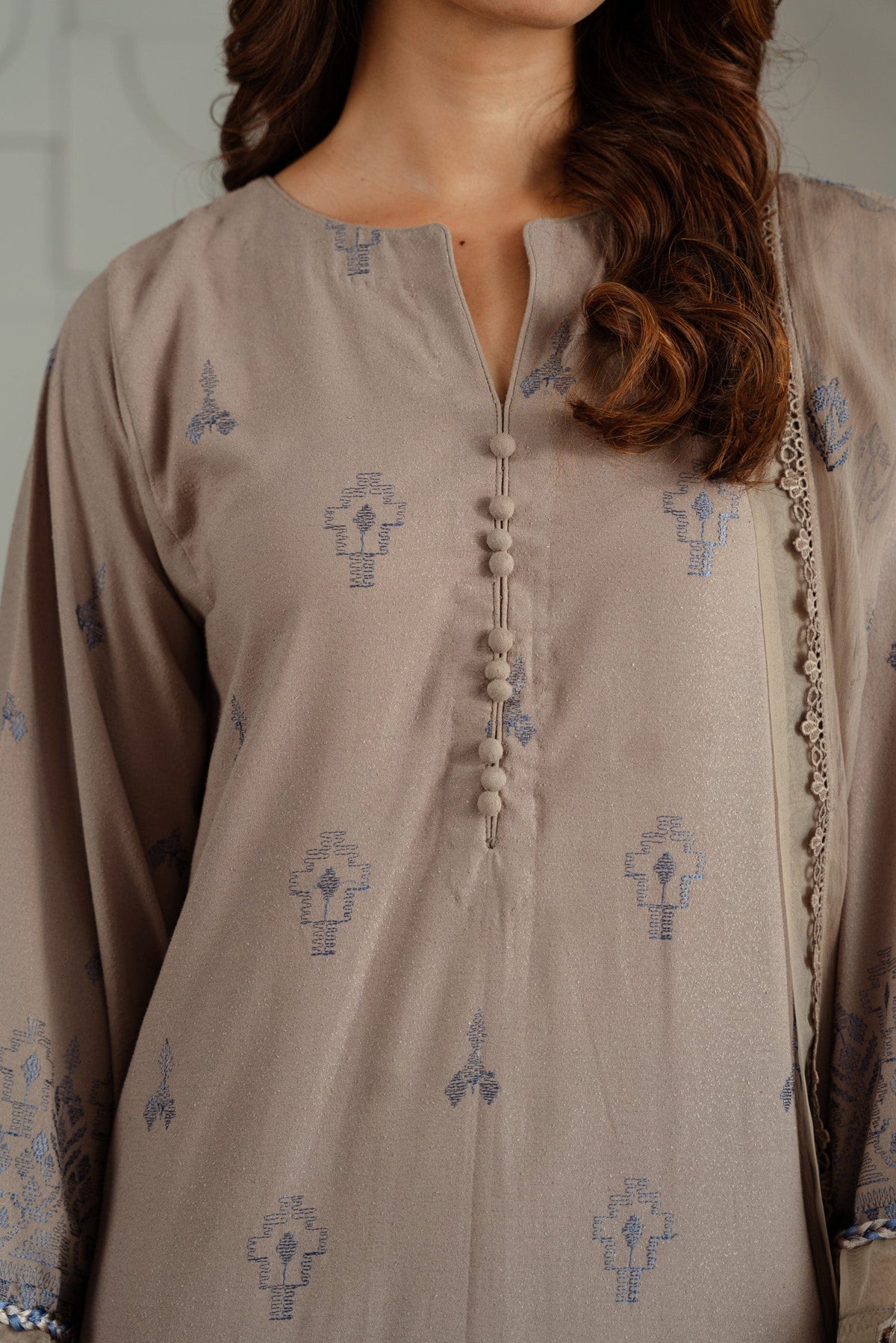Taana Baana | Manzil Winter | C3415A M Cloud Gray Karandi