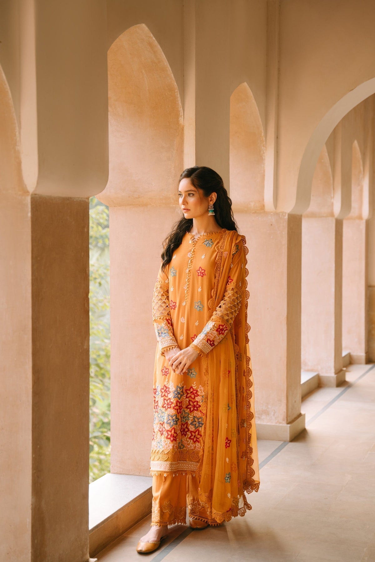 Taana Baana | Manzil Winter | C3408A XS Orange Karandi