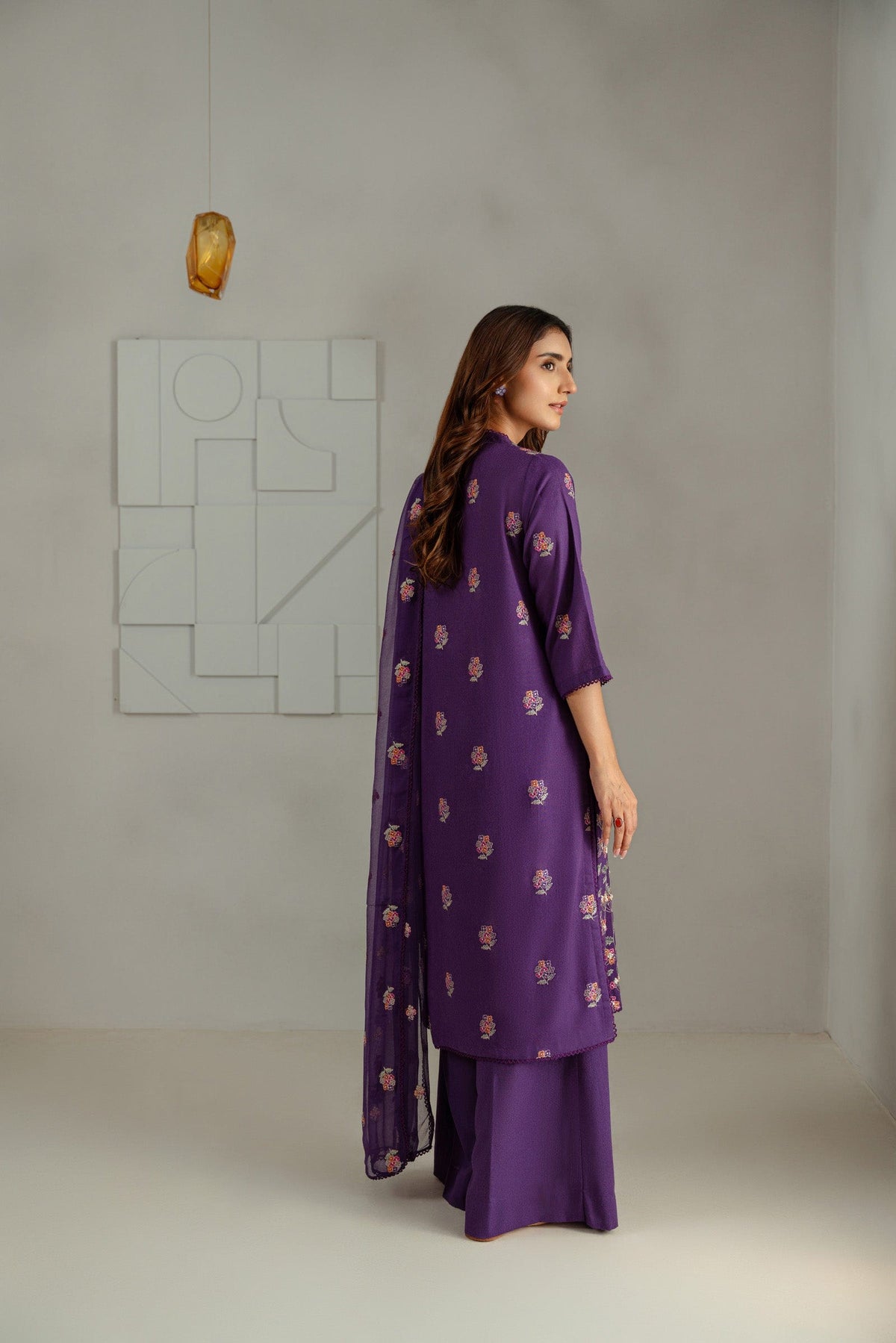 Taana Baana | Manzil Winter | M3405B S Dark Purple Karandi