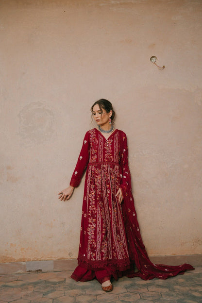 Taana Baana | Manzil Winter | M3402B XS Maroon Karandi