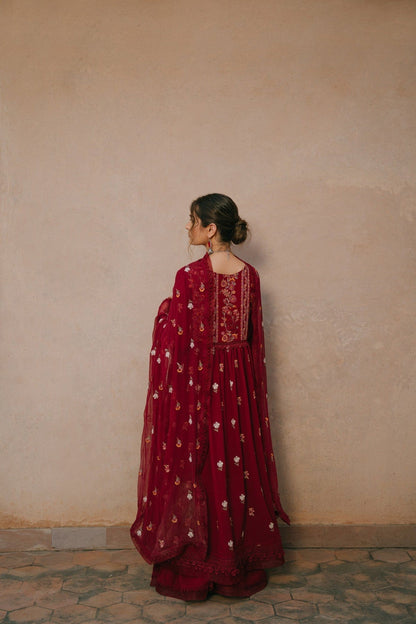Taana Baana | Manzil Winter | M3402B S Maroon Karandi