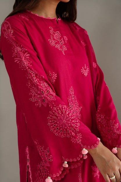 Taana Baana | Manzil Winter | B3397 S Carrot Pink Karandi