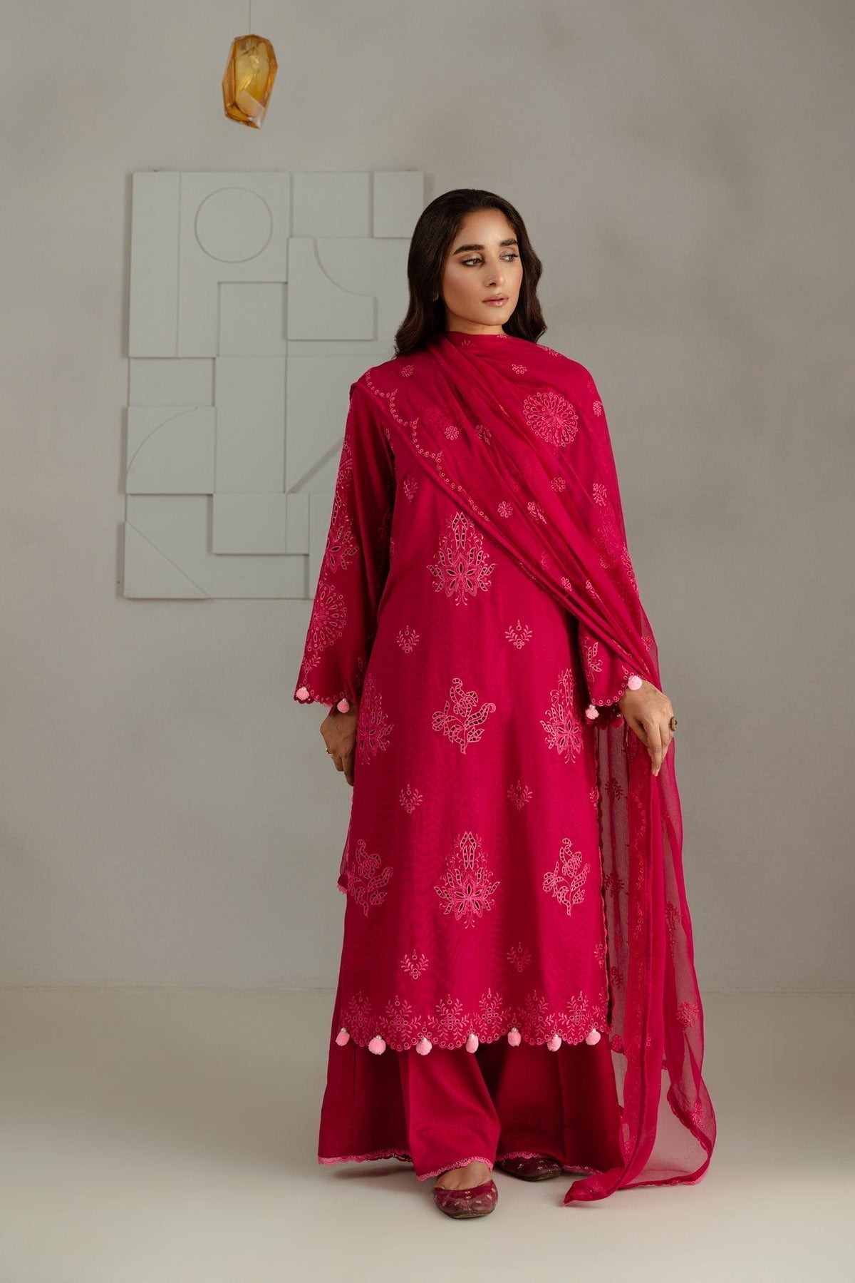 Taana Baana | Manzil Winter | B3397 M Carrot Pink Karandi