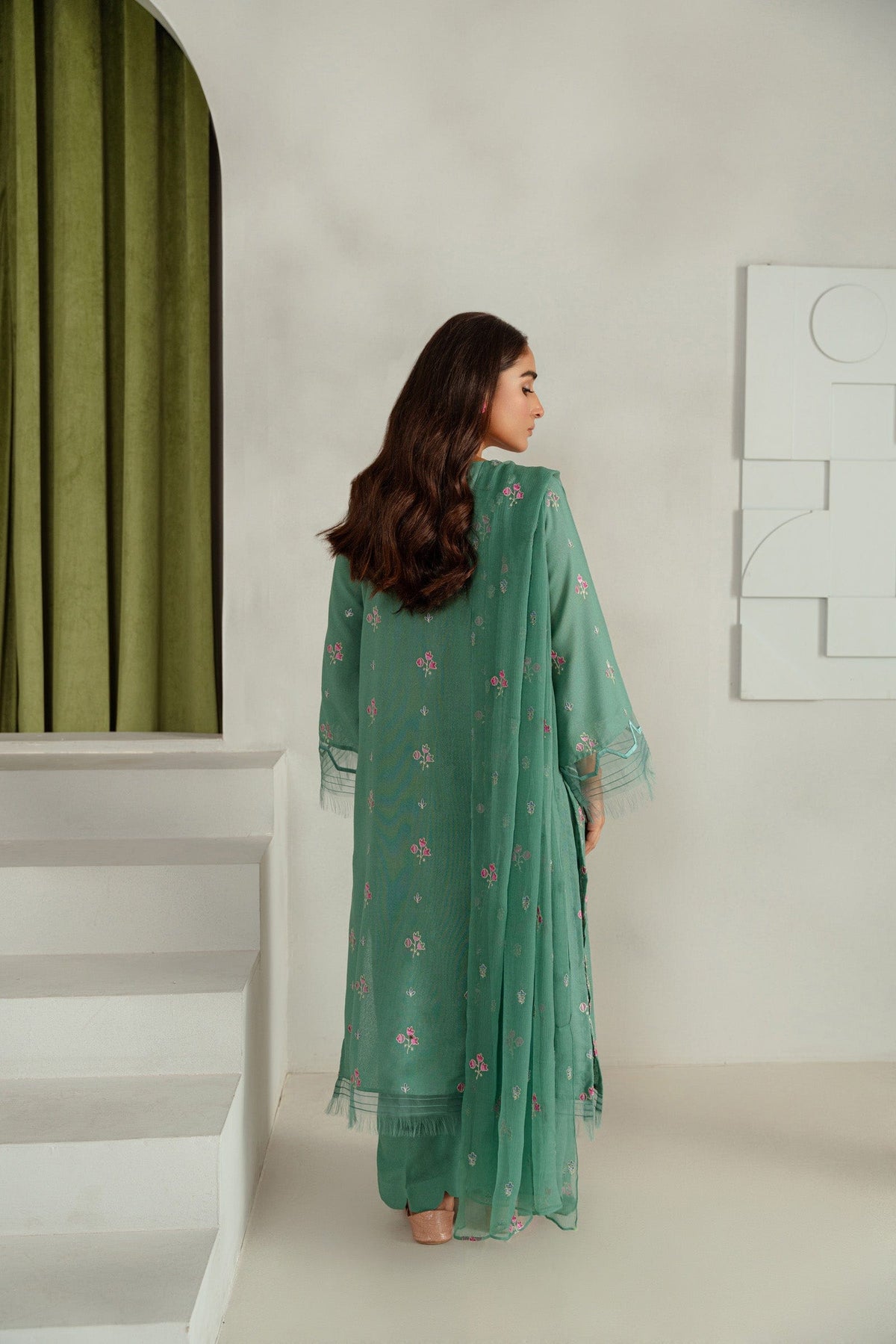 Taana Baana | Manzil Winter | C3413B S Green Blue Karandi