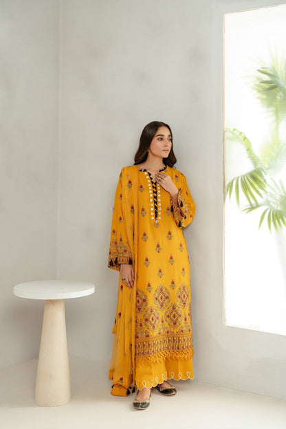 Taana Baana | Manzil Winter | C3414A XS Mustard Yellow Karandi