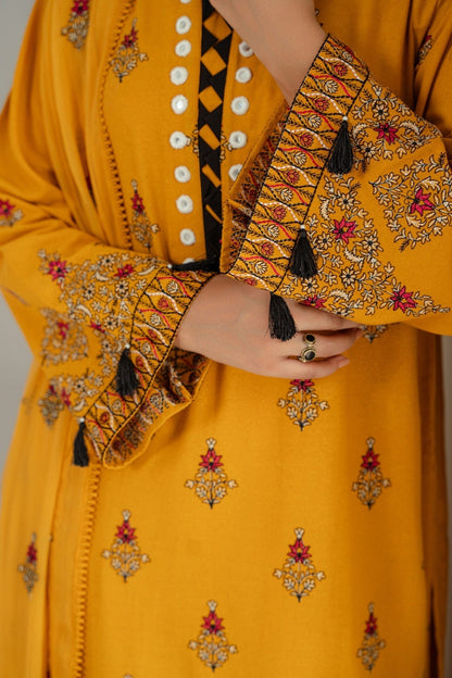 Taana Baana | Manzil Winter | C3414A M Mustard Yellow Karandi