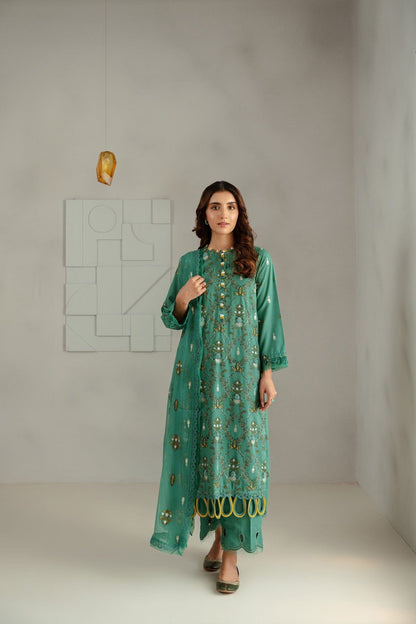 Taana Baana | Manzil Winter | M3406B XS Green Blue Karandi