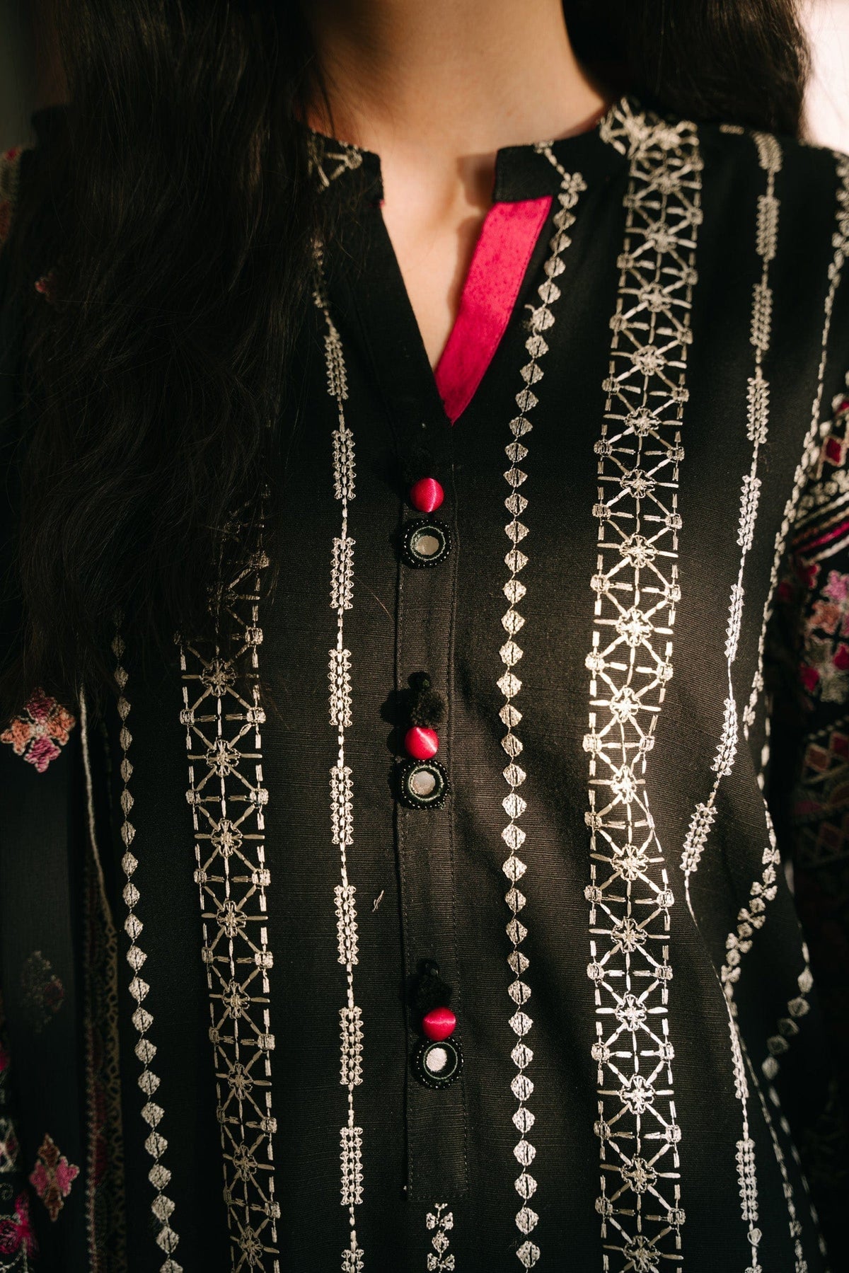 Taana Baana | Manzil Winter | B3401A M Black Slub Khaddar