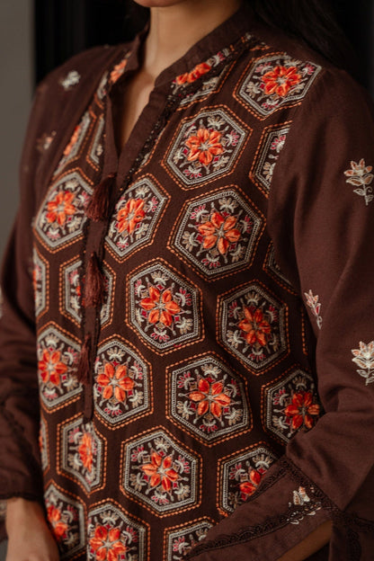 Taana Baana | Manzil Winter | M3403B M Brown Karandi