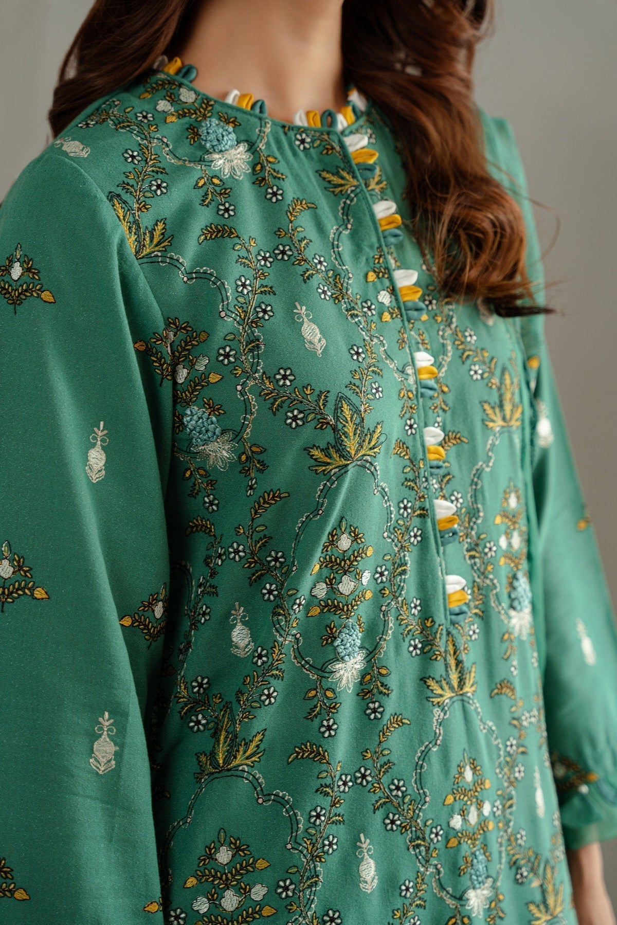 Taana Baana | Manzil Winter | M3406B M Green Blue Karandi