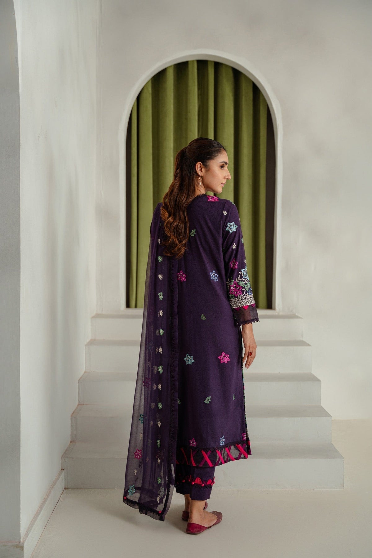 Taana Baana | Manzil Winter | C3408B S Dark Purple Karandi