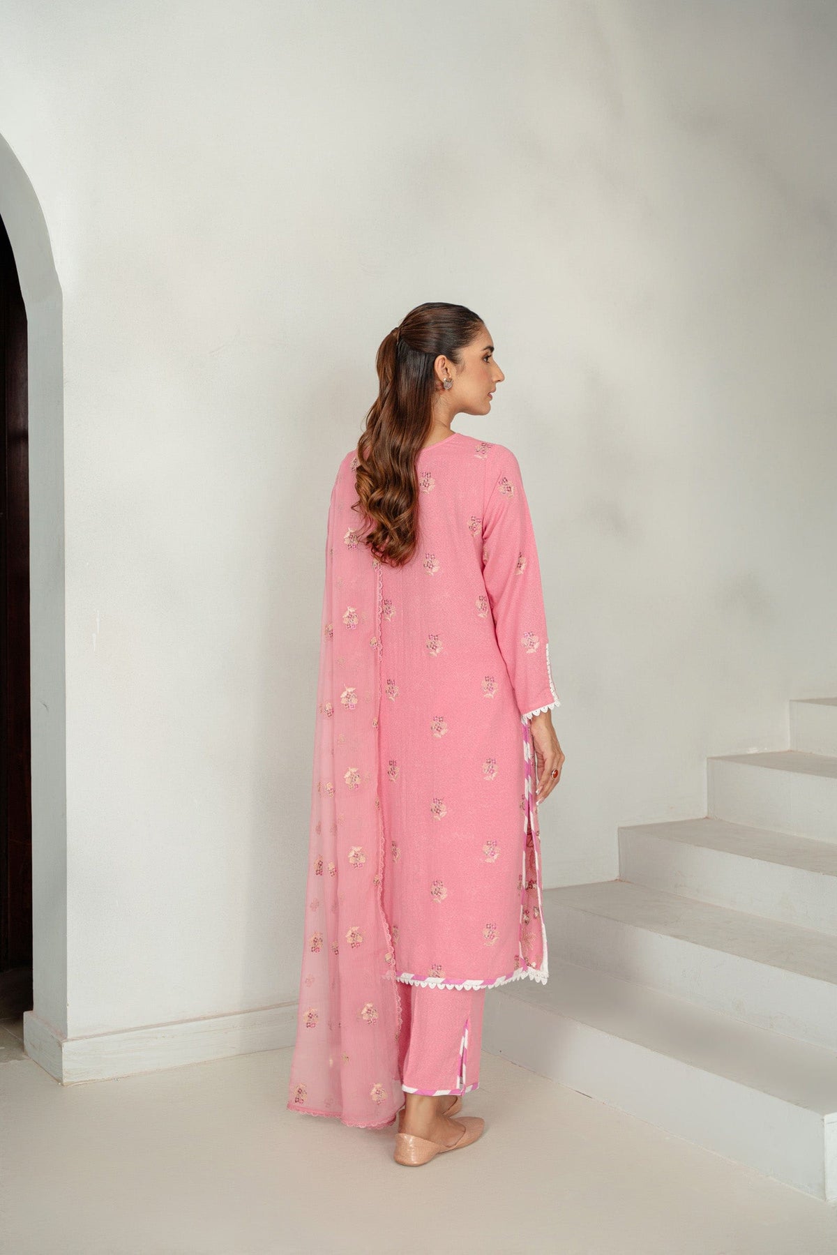 Taana Baana | Manzil Winter | M3405A S Baby Pink Karandi