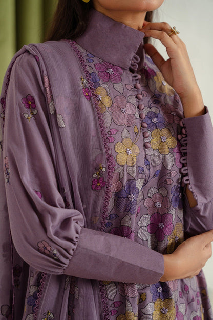 Taana Baana | Manzil Winter | M3407B M Purple Gray Karandi