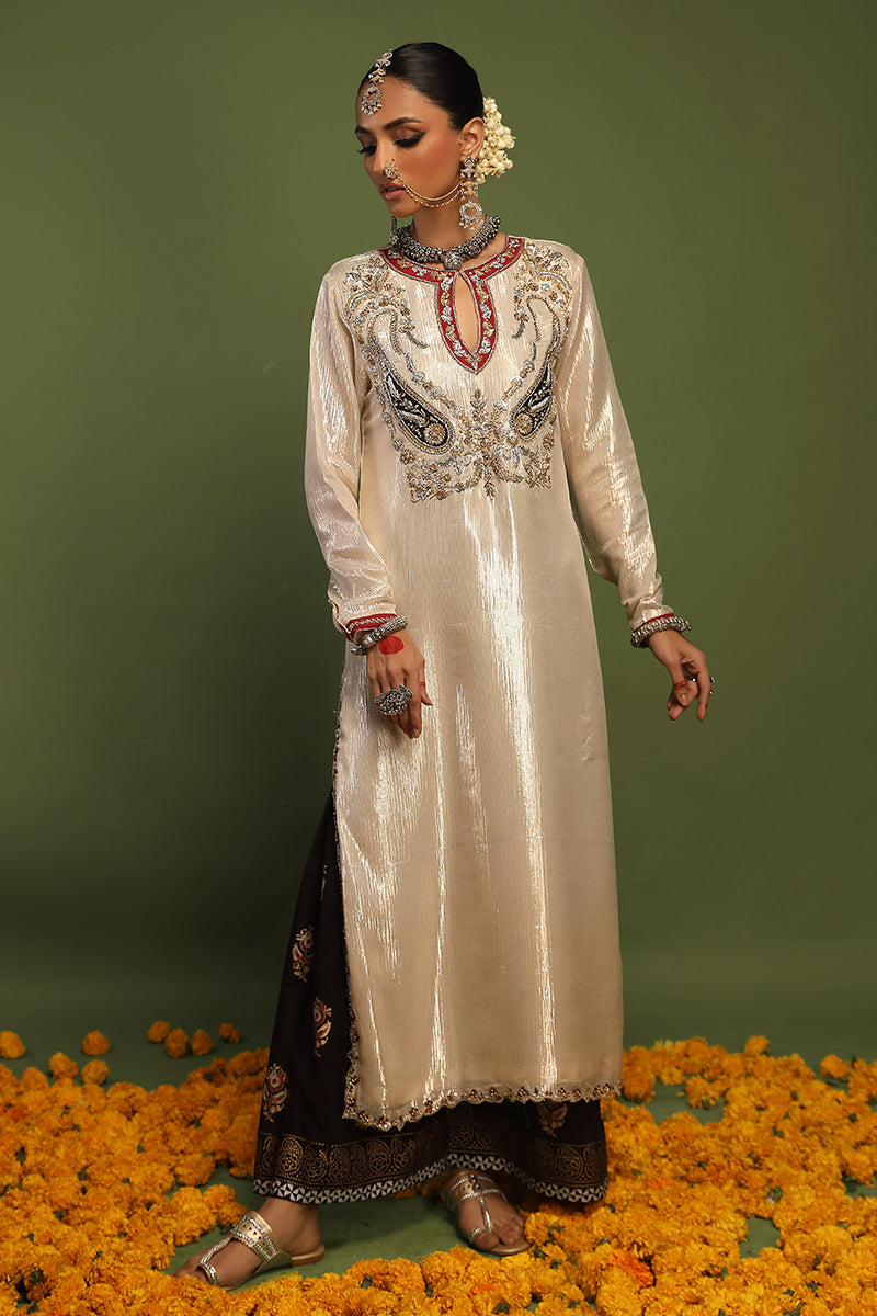 Wardha Saleem | Luxury Pret Traditional Wear | KHIRAD (2 PC) M Golden Chiffon