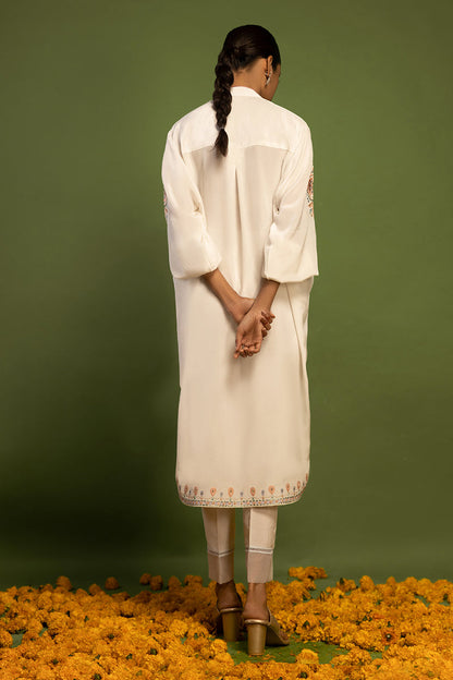 Wardha Saleem | Luxury Pret Traditional Wear | AKS-PURE SILK (2 PC) S Off White Raw Silk