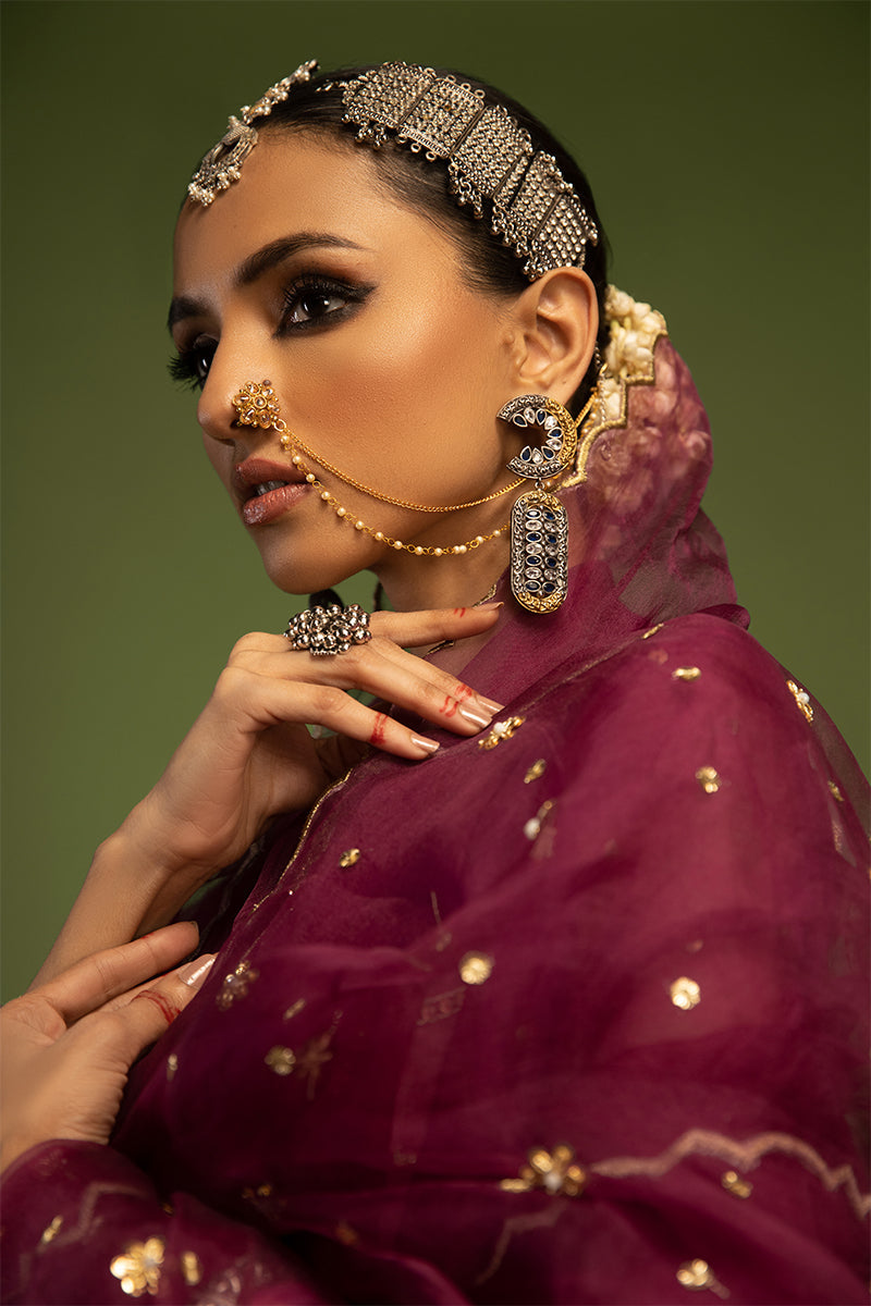 Wardha Saleem | Luxury Pret Traditional Wear | SARAAB - PLUM HEAVY (2 PC) M Pink Raw Silk